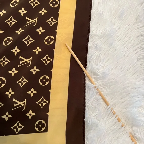 Authentic Vintage Louis Vuitton Large Monogram Silk Scarf - Picture 13 of 15